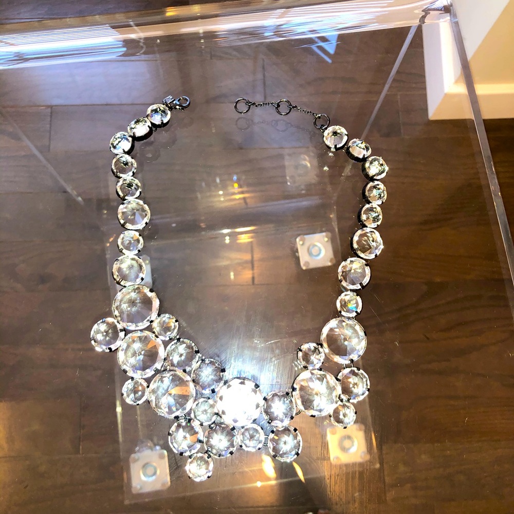 Clear crystal cluster necklace